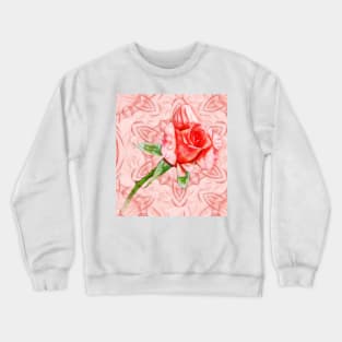 Pink rose on elegant kaleidoscope Crewneck Sweatshirt